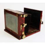 EXTREMELY RARE GEORGE LOWDON MAHOGANY STEREO CAMERA, complete with makers label LOWDON OF DUNDEE,