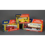 THREE DINKY TOYS MINT AND BOXED DIE CAST TOY VEHICLES, each in window box, viz Foden Fuel Tanker -