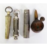 WORLD WAR I TRENCH ART CIGARETTE LIGHTER, the drum shaped body sides formed using two French