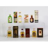 FIVE VARIOUSLY BOXED VINTAGE 5cl MINIATURE BOTTLES OF SINGLE MALT WHISKIES, viz by Gordon &