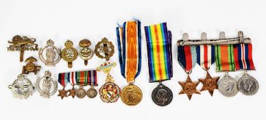 TWO WWI SERVICE MEDALS TO 11231 PTE. F HELM, ROYAL FUSILIERS, Together with FOUR WW2 MEDALS viz