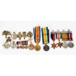 TWO WWI SERVICE MEDALS TO 11231 PTE. F HELM, ROYAL FUSILIERS, Together with FOUR WW2 MEDALS viz