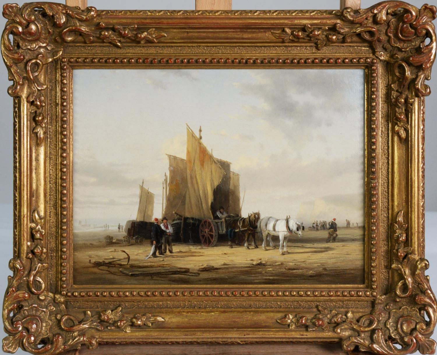 ATTRIBUTED TO WILLIAM COLLINS R A (1788-1847) OIL PAINTINGS ON RE-LINED CANVAS, A PAIR Coastal - Image 6 of 9