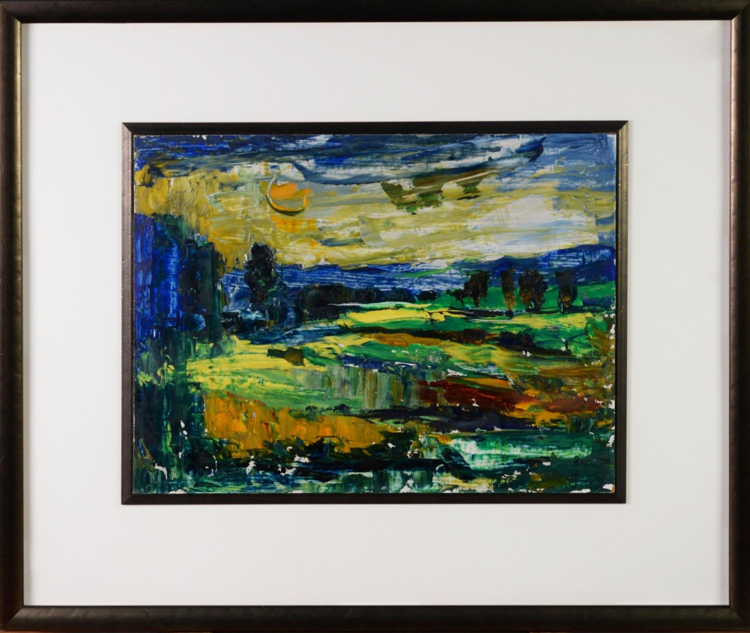 JAMES LAWRENCE ISHERWOOD (1917-1988) PALETTE KNIFE OIL ON BOARD Semi-abstract landscape Unsigned 12" - Image 2 of 2