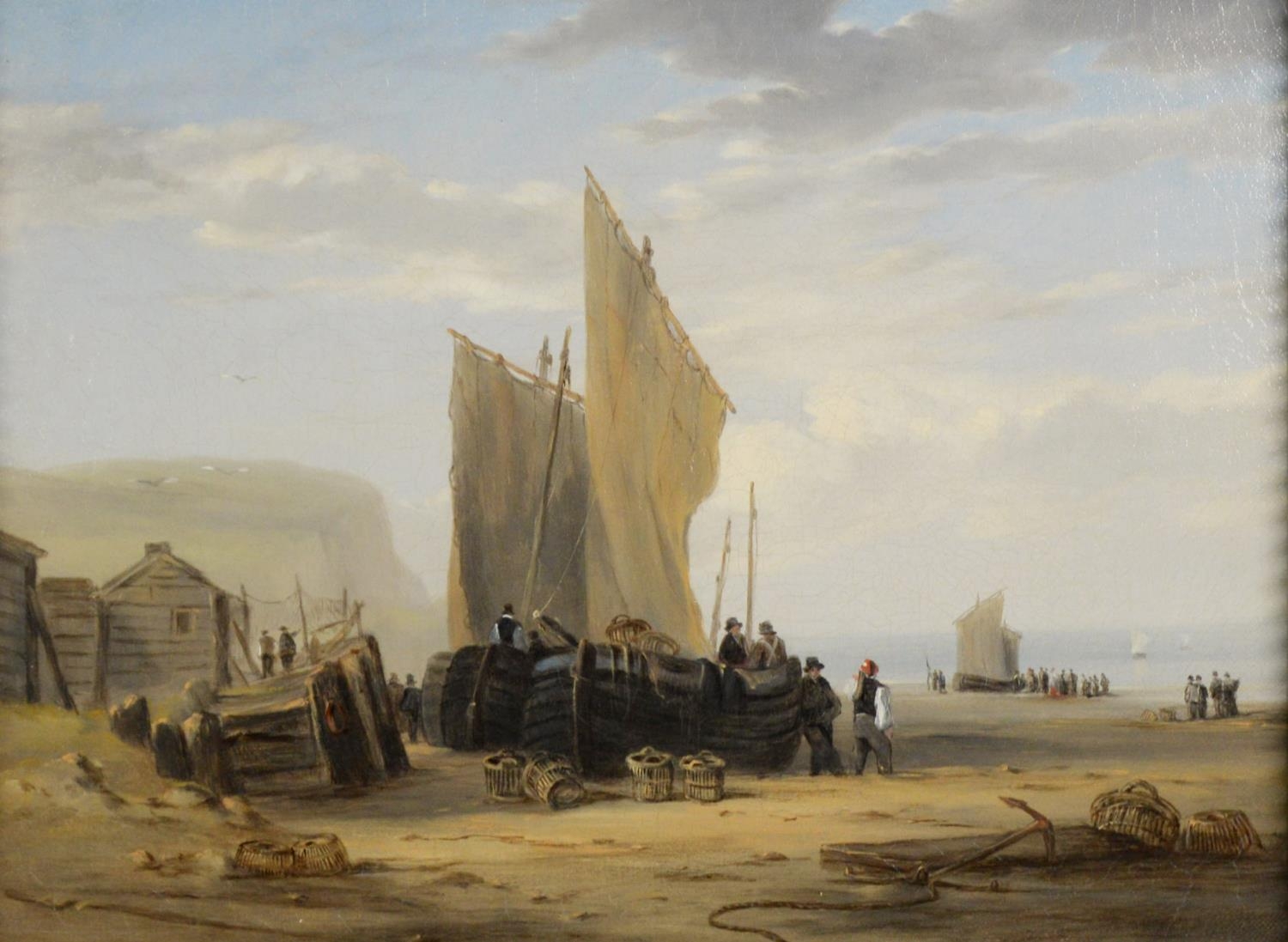 ATTRIBUTED TO WILLIAM COLLINS R A (1788-1847) OIL PAINTINGS ON RE-LINED CANVAS, A PAIR Coastal - Image 8 of 9