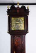 W LISTER, HALIFAX, EIGHTEENTH CENTURY OAK LONGCASE CLOCK, the 13” brass dial with silvered chapter