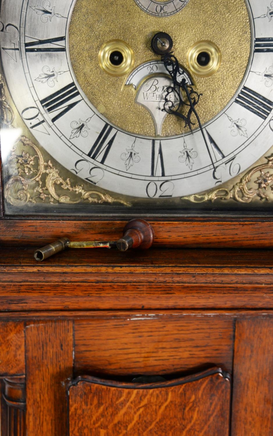 (JOHN) BENSON, WHITEHAVEN, EIGHTEENTH CENTURY INLAID OAK LONGCASE CLOCK WITH ROCKING SHIP AUTOMATON, - Image 4 of 4