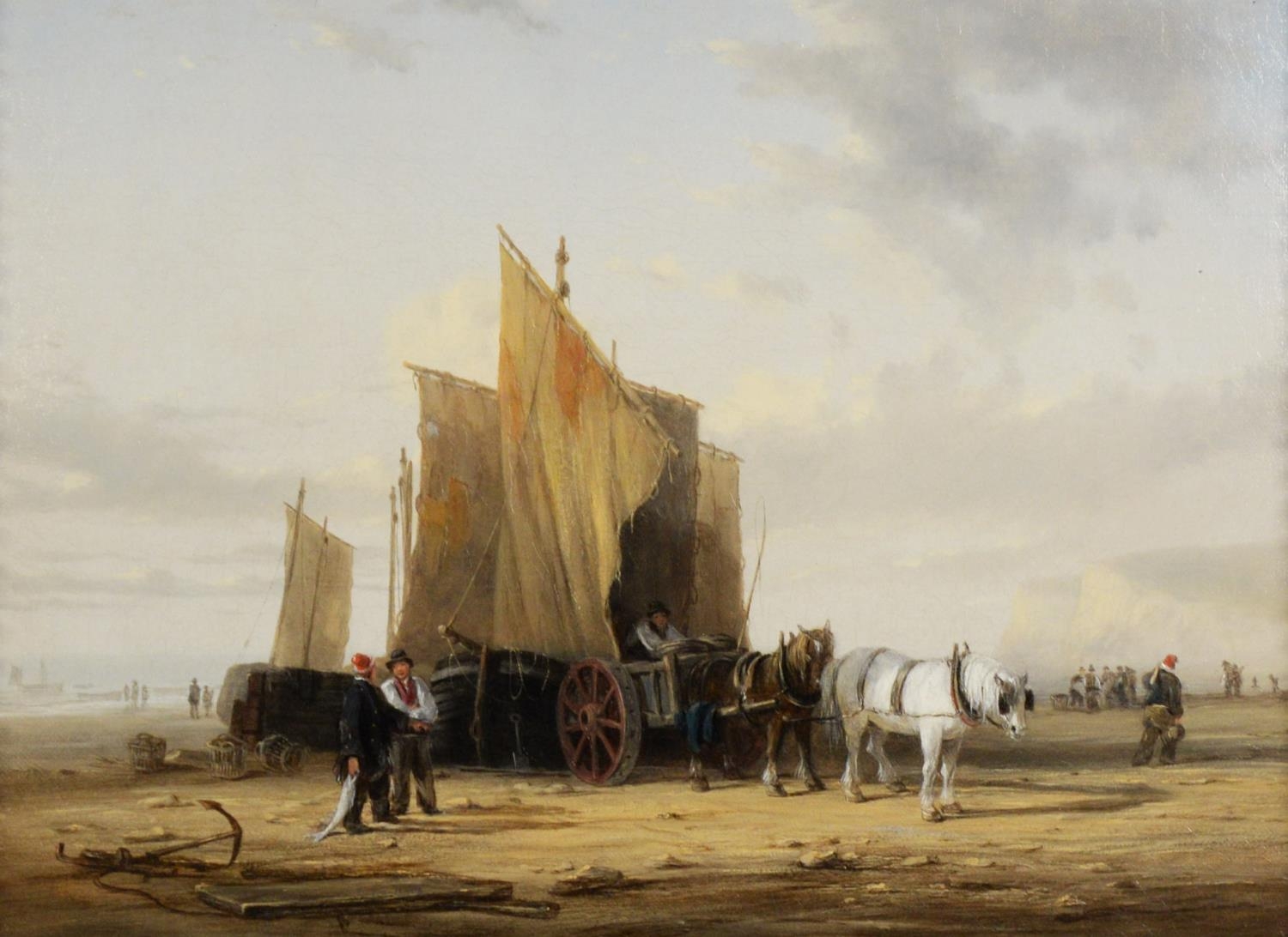 ATTRIBUTED TO WILLIAM COLLINS R A (1788-1847) OIL PAINTINGS ON RE-LINED CANVAS, A PAIR Coastal - Image 3 of 9