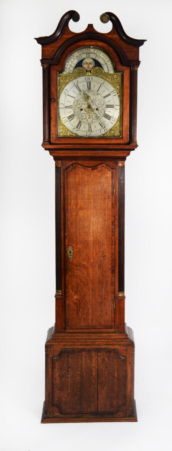 JOHN SMITH, CHESTER, EIGHTEENTH CENTURY MAHOGANY CROSSBANDED OAK LONGCASE CLOCK WITH ROLLING MOON - Image 2 of 2