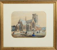 WILLIAM WYLD (1806-1889) WATERCOLOUR Saint Laurens Cathedral, Rotterdam Signed and indistinctly