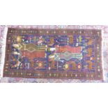 SHIRAZ PERSIAN RUG featuring two male and female couples, on a midnight blue background decorated