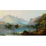 R THORNTON (Late Nineteenth Century) OIL PAINTING ON BOARD 'Crummock Water, Cumberland' Signed and