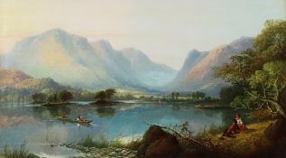 R THORNTON (Late Nineteenth Century) OIL PAINTING ON BOARD 'Crummock Water, Cumberland' Signed and