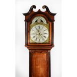 JOHN SMITH, CHESTER, EIGHTEENTH CENTURY MAHOGANY CROSSBANDED OAK LONGCASE CLOCK WITH ROLLING MOON