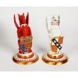 BOXED MINTON CHINA LIMITED EDITION PAIR OF ‘THE ROYAL WEDDING HERALDIC BEASTS’, (24/250), with