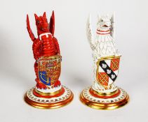 BOXED MINTON CHINA LIMITED EDITION PAIR OF ‘THE ROYAL WEDDING HERALDIC BEASTS’, (24/250), with
