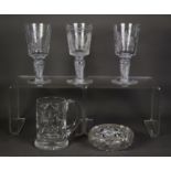 THREE BOXED MINTON CRYSTAL ROYAL COMMEMORATIVE GOBLETS, 1977, 1978 and 1981, 7” (17.8cm) high, two