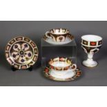 SIX PIECES OF ROYAL CROWN DERBY JAPAN PATTERN CHINA, comprising: MODERN 1128 PATTERN GOBLET, 5” (