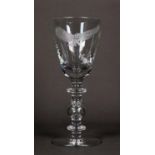 PATRICK McMAHON (1955-2010) CUMBRIA CRYSTAL LIMITED EDITION WINE GOBLET of Late Stuart Heavy