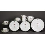 THIRTY FIVE PIECE FOLEY ART CHINA, PEACOCK POTTERY PART TEA SERVICE, printed and painted with a