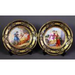 PAIR OF LATE NINETEENTH CENTURY HAND PAINTED VIENNA PORCELAIN CABINET PLATES, SIGNED HOUSMANN and