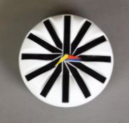 MARCELLO MORANDINI FOR ROSENTHAL, 1970’s MOULDED PORCELAIN SMALL WALL CLOCK, of circular form, in