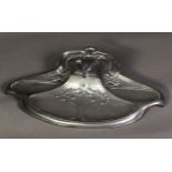 WMF PEWTER ART NOUVEAU INKSTAND, (Württembergische Metallwarenfabrik) of quatrefoil shape cast