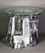 STYLISH MERCEDES BENZ GEARBOX CASING (R 211 261 09 01) COFFEE/ OCCASIONAL TABLE WITH CIRCULAR