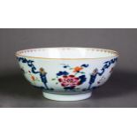 CHINESE LATE QING DYNASTY PORCELAIN FAMILLE ROSE BOWL enamelled with flowers framed within