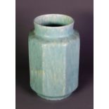 PILKINGTONS ROYAL LANCASTRIAN POTTERY VASE, of hexagonal form with short neck and base, matt