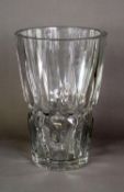 IMPRESSIVE SAINT LOUIS HEAVY CUT GLASS VASE, of tapering form, 13 ¾” (34.9cm) high, etched signature
