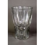 IMPRESSIVE SAINT LOUIS HEAVY CUT GLASS VASE, of tapering form, 13 ¾” (34.9cm) high, etched signature