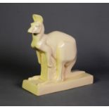 JOHN SKEAPING (1901-1980) for WEDGWOOD KHAKI GLAZED MODEL of a KANGAROO, impressed signature and '