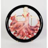 GOEBEL MOULDED POTTERY FIGURAL WALL PLAQUE, of circular form, modelled as a dancing female figure in