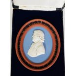 BOXED WEDGWOOD ‘ANNIVERSARY COLLECTION’ LIMITED EDITION FOUR COLOUR JASPERWARE PORTRAIT MEDALLION OF