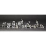 COLLECTION OF TWELVE SWAROVSKI AND SIMILAR CUT GLASS SMALL MODELS OF ANIMALS, including: ELEPHANT
