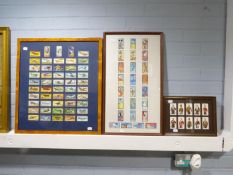 A SET OF 50 BROOK BOND TEA CARDS 'HISTORY OF AVIATION', AND THREE OTHER FRAMED SETS OF BROOK BOND,