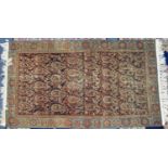 SEMI-ANTIQUE EASTERN KELIM FLAT WEAVE RUG, with all-over boteh design on a black field, pale blue