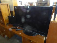 LG 37" TELEVISION IN BLACK CASE AND A SAMSUNG 18" TELEVISION, BOTH WITH REMOTE CONTROLS (2)