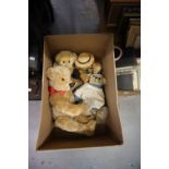 FOUR VARIOUS OLD STYLE TEDDY BEARS TO INCLUDE; A ROBIN RISE 'WINSTON' BEAR, A H & M TOYS BEAR, A '