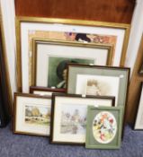 A SELECTION OF VARIOUS WATERCOLOURS TO INCLUDE; RUTH ELLERBY 'BERRIES AND FRUITS', BOURTON ON THE