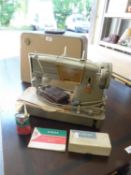 SINGER MODEL 328K98 STYLE-O-MATIC’ PORTABLE ELECTRIC SEWING MACHINE (WITH 1967 PURCHASE RECEIPT