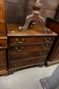 NINETEENTH CENTURY CHEST OF FOUR DRAWERS, RAISED ON BRACKET FEET (LACKS 1 HANDLE)