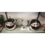 2x GILLIAN CEILING PENDANT LIGHTS AND 2 SPARE INTERNAL GLOBES WITH INSTRUCTIONS