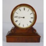 NINETEENTH CENTURY FRENCH WALNUT CASED SMALL MANTLE CLOCK, the 3 ½” Roman dial, powered by a drum