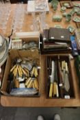 SEVEN CASES OF MAINLY ELECTROPLATE TABLE CUTLERY AND SMALL QUANTITY OF LOOSE CUTLERY