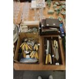 SEVEN CASES OF MAINLY ELECTROPLATE TABLE CUTLERY AND SMALL QUANTITY OF LOOSE CUTLERY