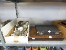A SELECTION OF ELECTROPLATE CUTLERY TO INCLUDE; A CASED SET OF 6 FISH EATERS, A CASED SET OF 12 FISH