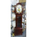 RICHARD BROAD, BODMIN, CORNWALL, 20TH CENTURY MAHOGANY LONGCASE CLOCK WITH ARCHED BRASS AND SILVERED