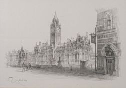 GELDART ARTIST SIGNED LIMITED EDITION PRINT FROM A PENCIL DRAWING Albert Square, Manchester (71/250)